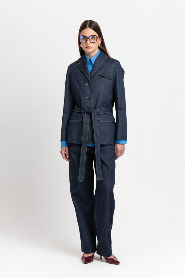 nehera Indigo blue soft touch denim tailored jacket