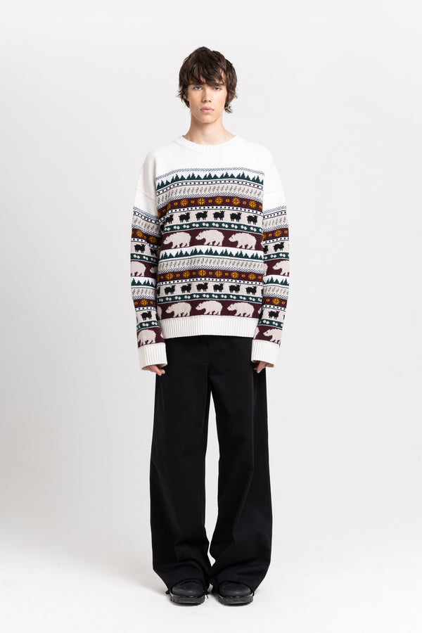 nehera Light mix fine merino unisex holiday jacquard pullover