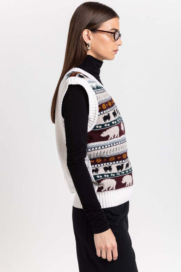 Nehera Light Mix Fine Merino Unisex Holiday Jacquard Vest