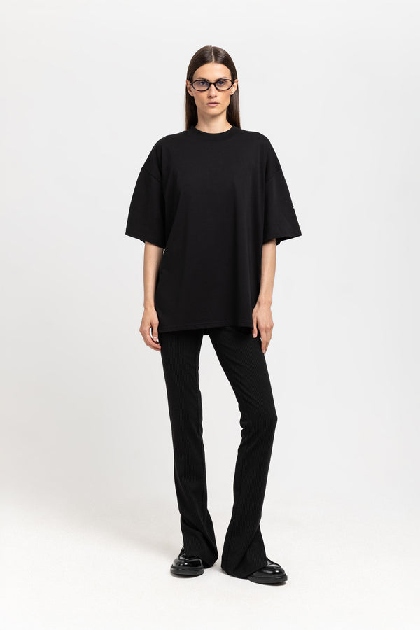 nehera ‘LOGO SLEEVE’ Black pure cotton oversized t-shirt