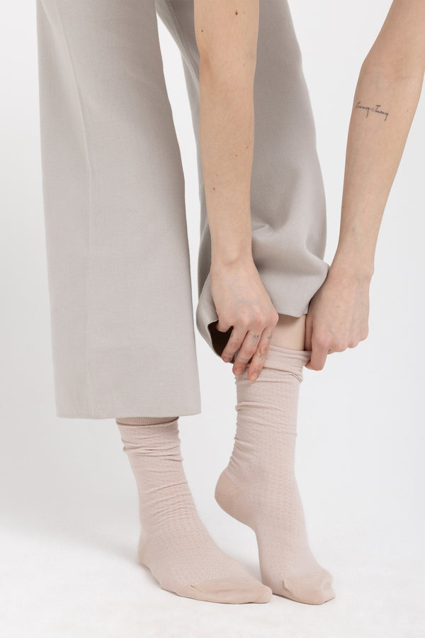 nehera Beige cotton blend socks with fine pattern