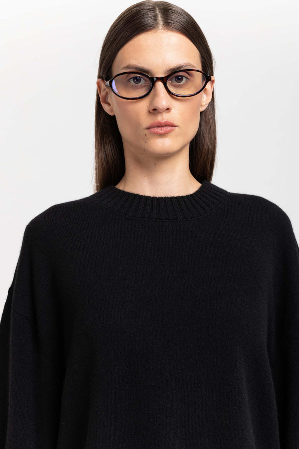 Nehera Black Cashmere Cropped Pullover