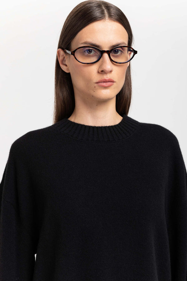 Nehera Black Cashmere Cropped Pullover