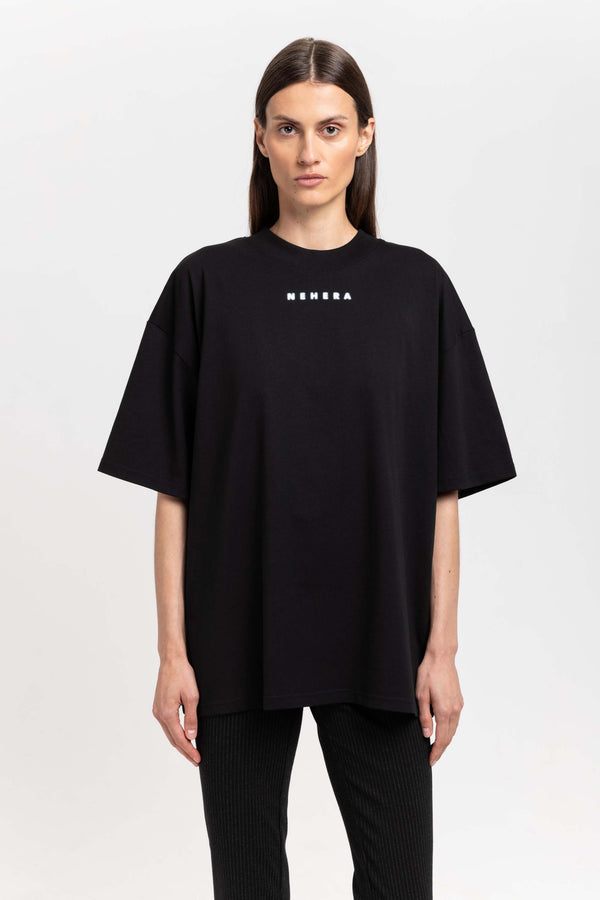 Nehera Black Cotton ''BLURRED LOGO'' Oversized T-shirt