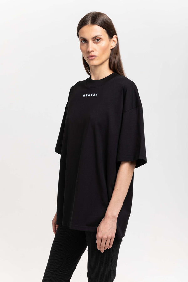 Nehera Black Cotton ''BLURRED LOGO'' Oversized T-shirt