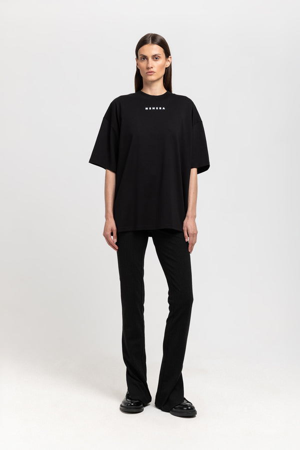 nehera Black cotton ''BLURRED LOGO'' oversized t-shirt