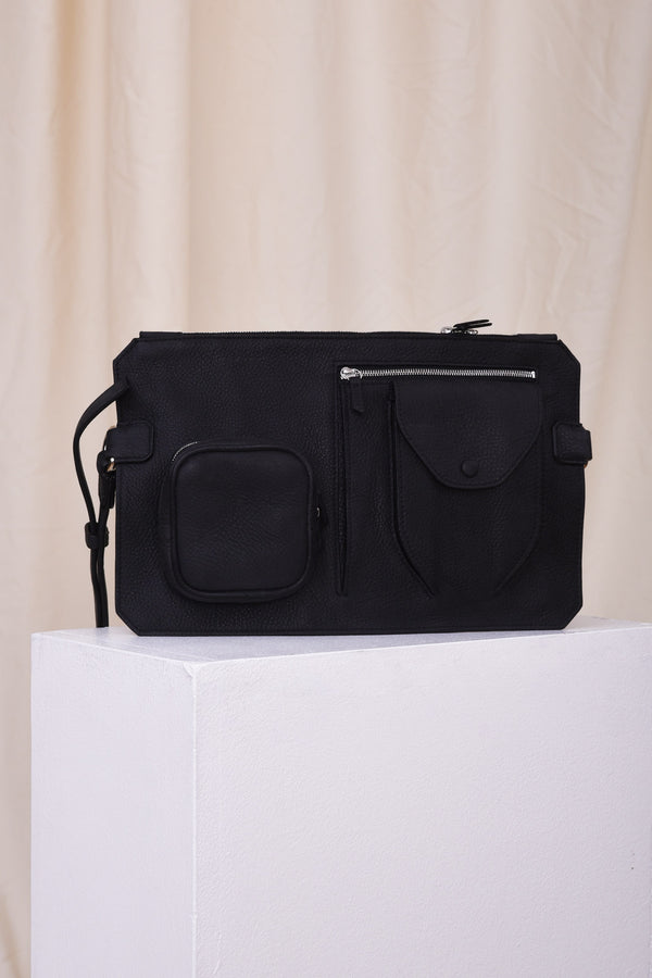 Nehera Black Cow Leather Belt Bag