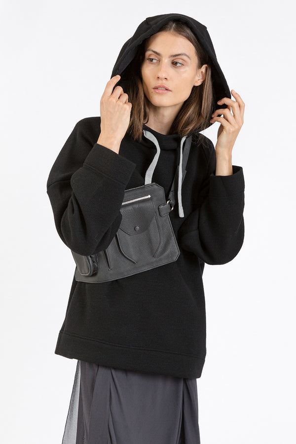 nehera Black cow leather belt bag