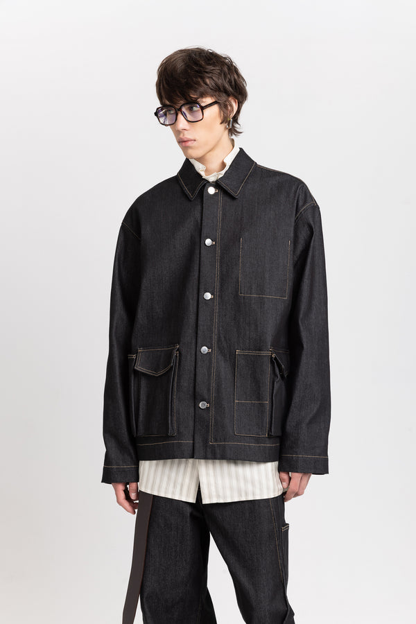 Nehera Black Denim Cotton Stretch Jacket