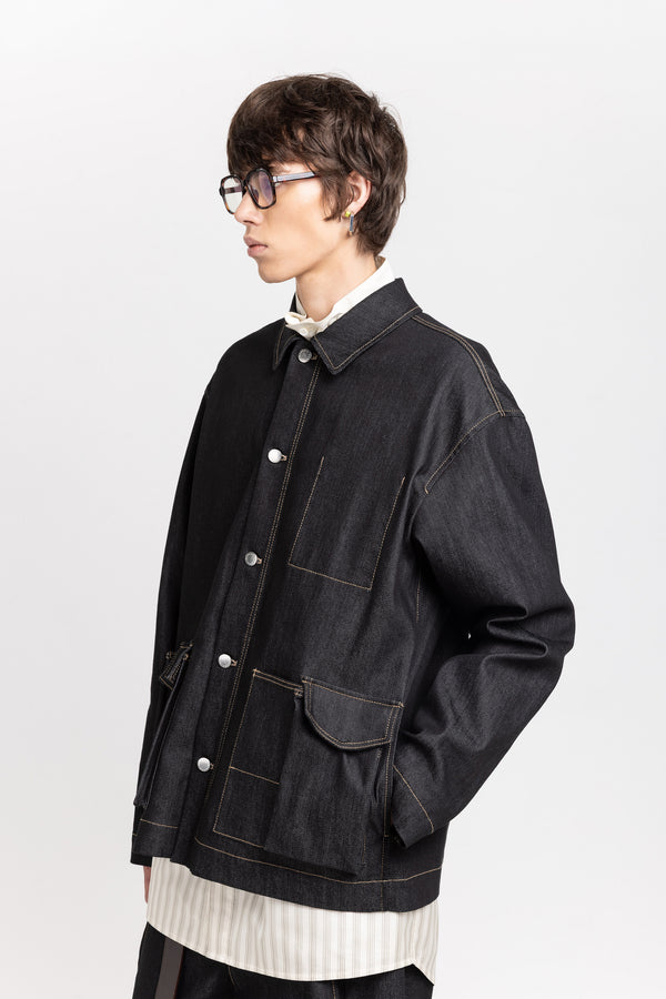 Nehera Black Denim Cotton Stretch Jacket