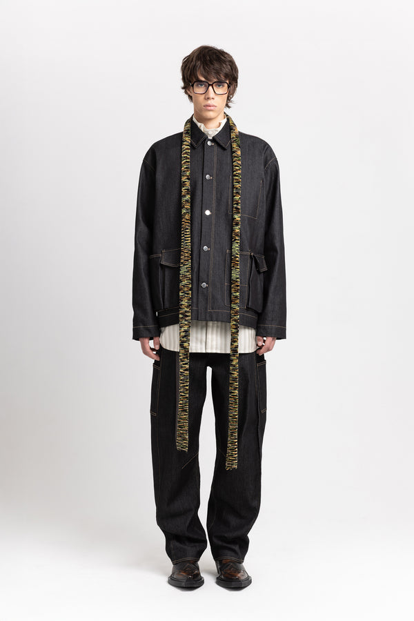 nehera Black denim cotton stretch jacket