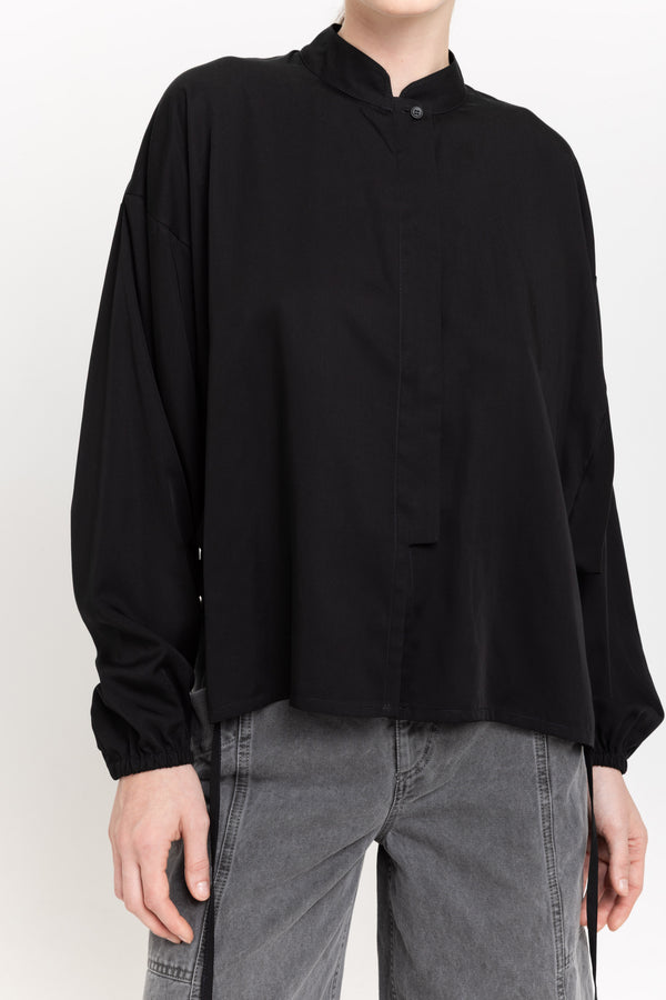 Nehera Black Fluid Tencel Voluminous Blouse
