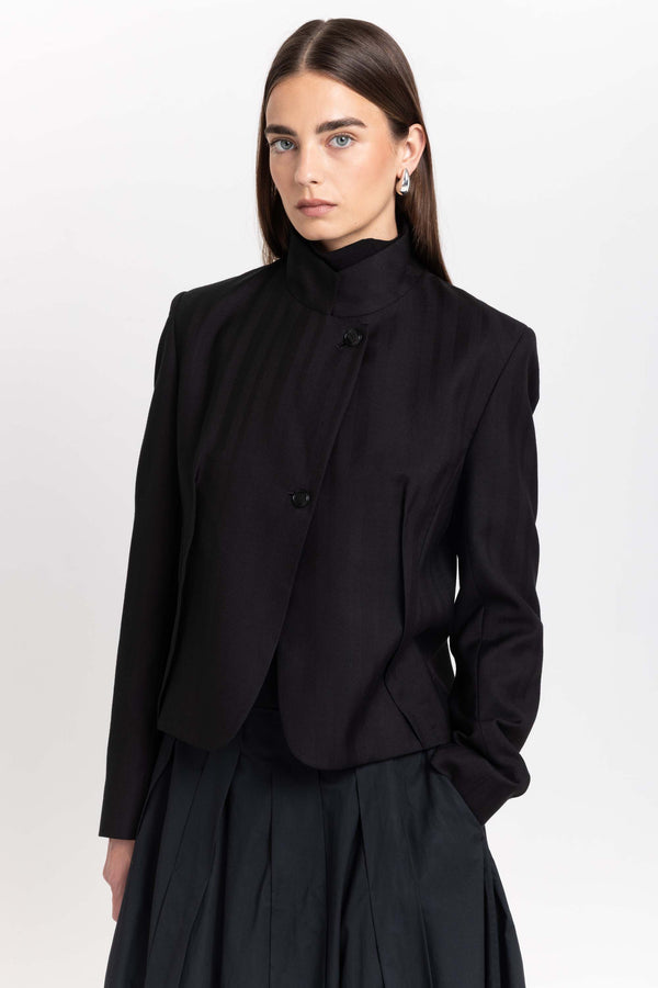 Nehera Black Herringbone Suiting Jacket