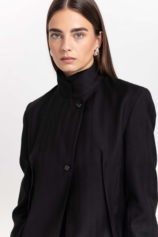Nehera Black Herringbone Suiting Jacket