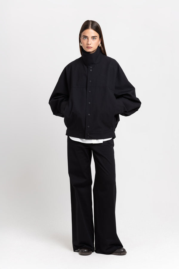 nehera Black mackintosh wool unisex urban jacket