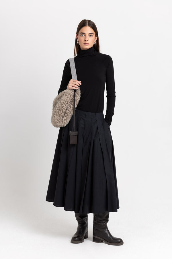 Nehera Black Poplin Voluminous Skirt