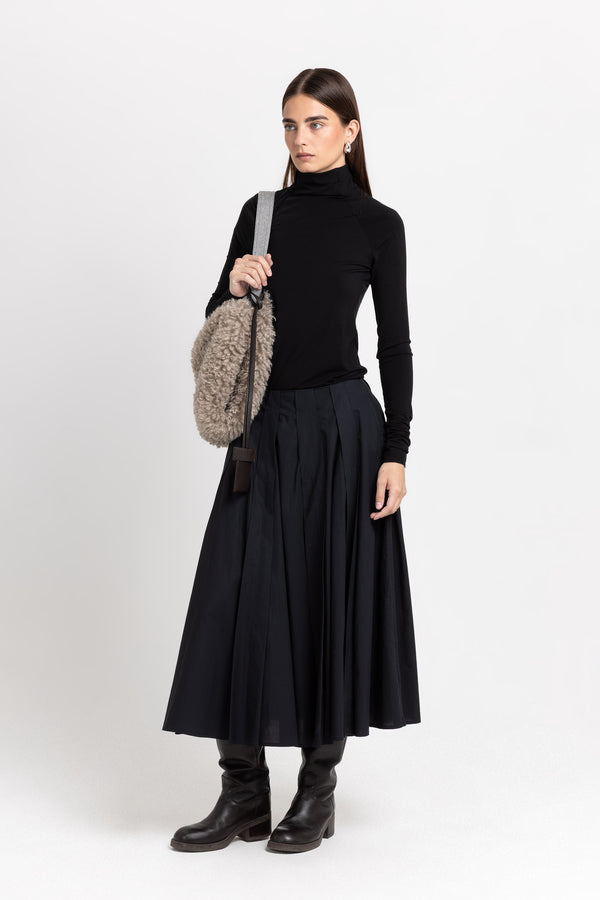 Nehera Black Poplin Voluminous Skirt