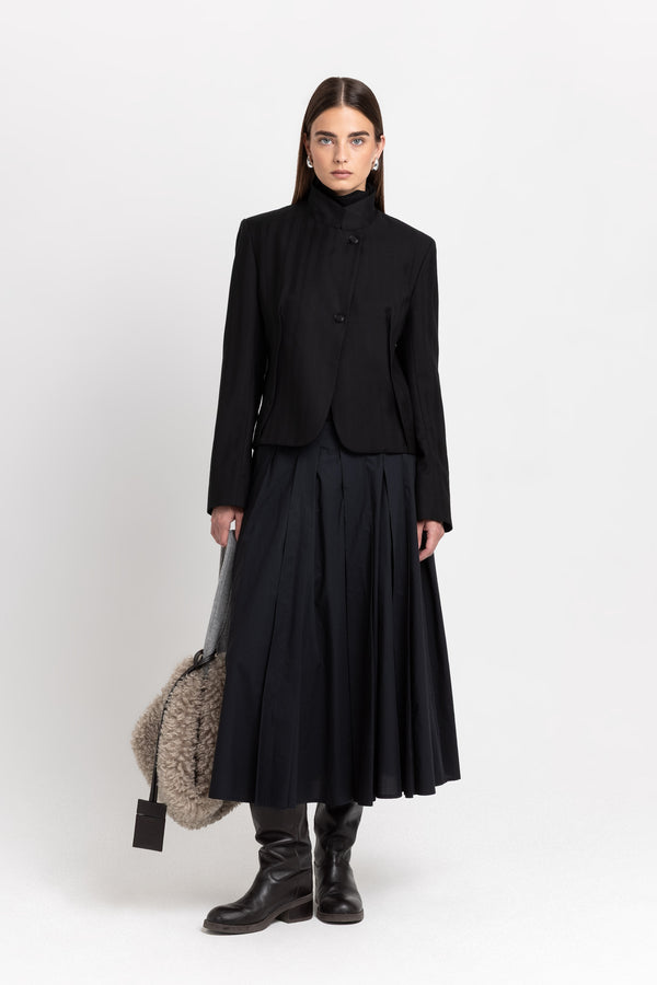 nehera Black poplin voluminous skirt