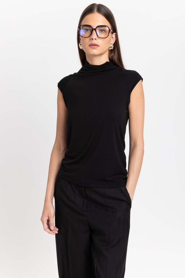 Nehera Black Rollneck Tank Top