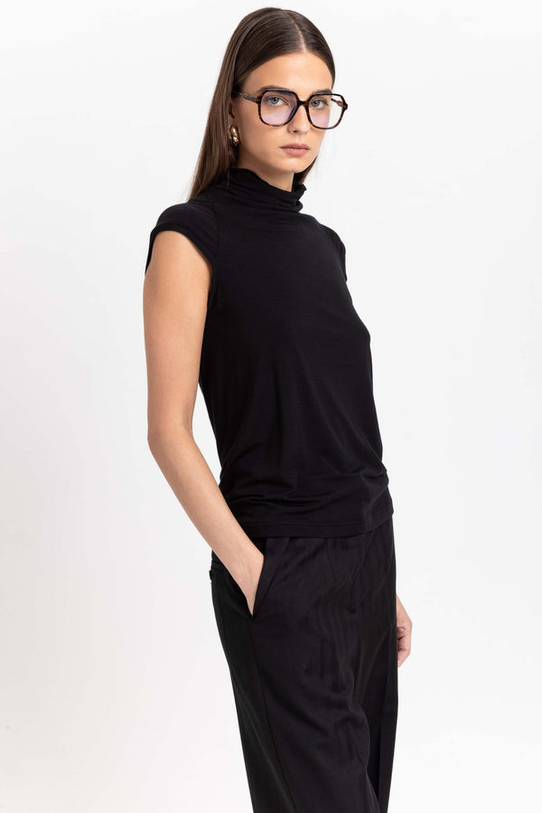 Nehera Black Rollneck Tank Top
