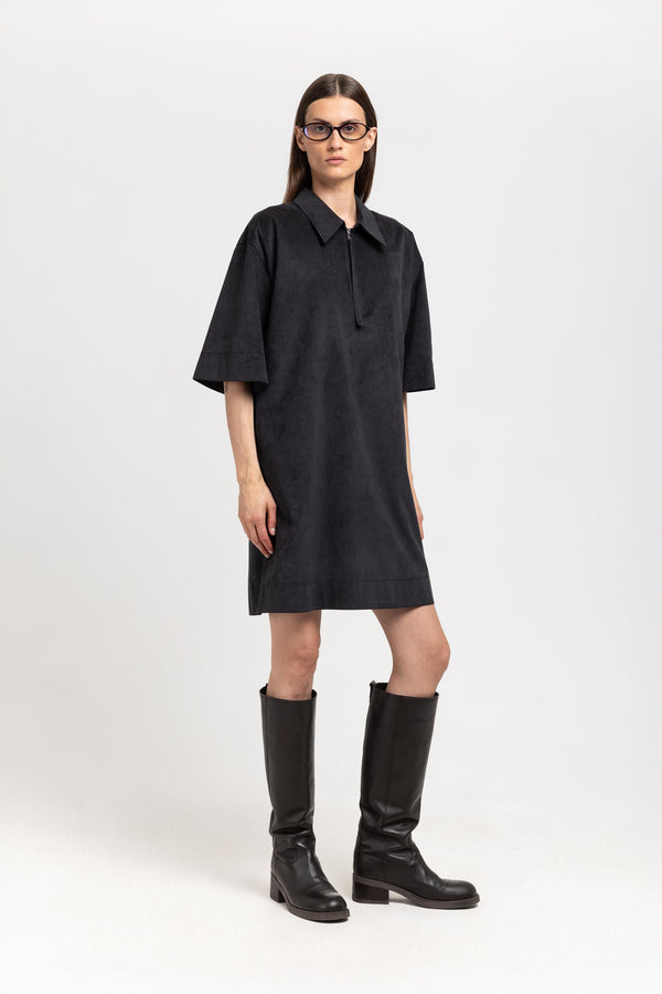 Nehera Black Soft Alcantra Dress