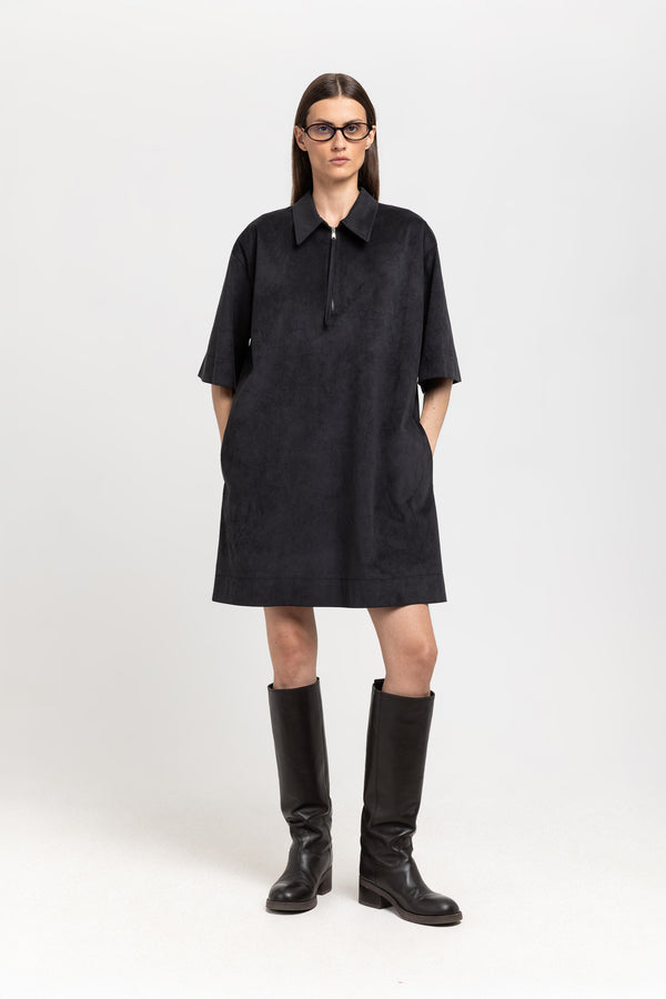 Nehera Black Soft Alcantra Dress