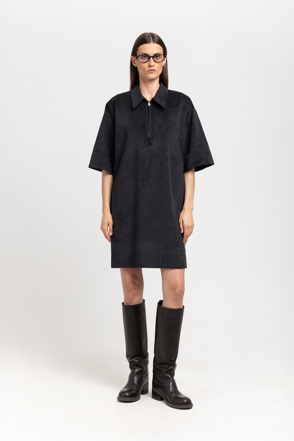 nehera Black soft alcantra dress