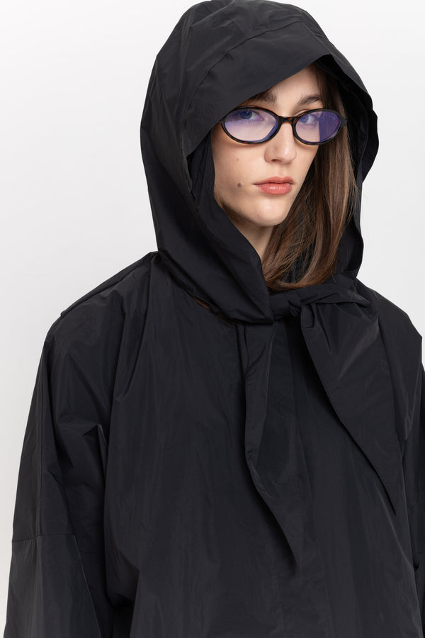 Nehera Black Waterproof Raincoat With Scarf