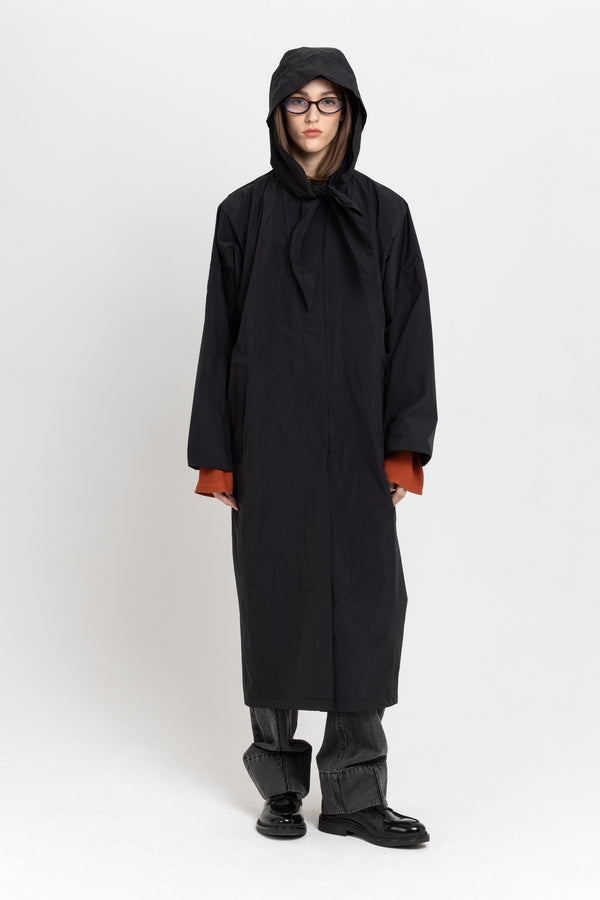 Nehera Black Waterproof Raincoat With Scarf
