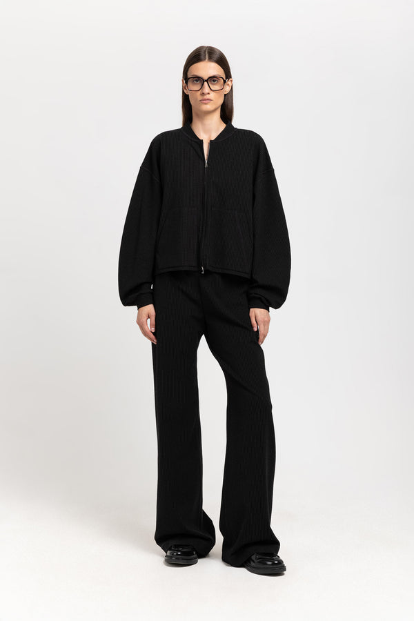 nehera Black with grey striped viscose soft bomber