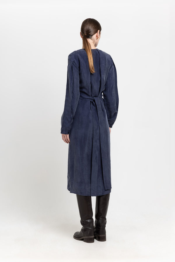 Nehera Blue Washed Tencel Dress With Tie Detail