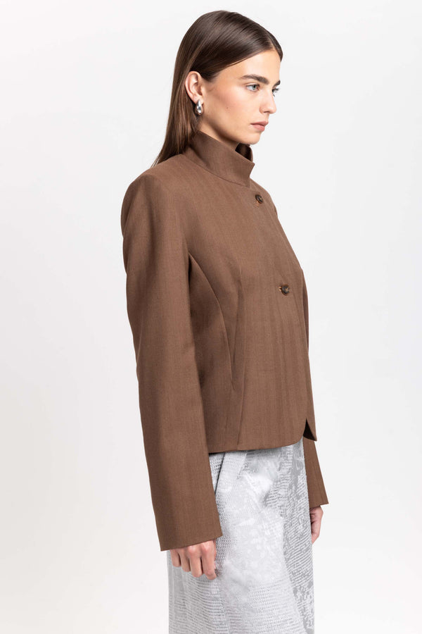 Nehera Caramel Herringbone Suiting Jacket