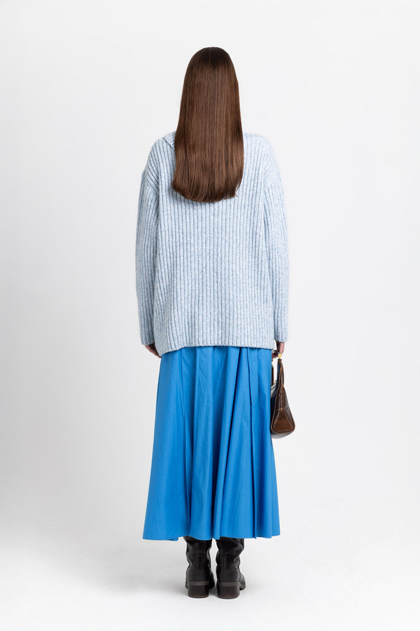 Nehera Cobalt Blue Poplin Voluminous Skirt