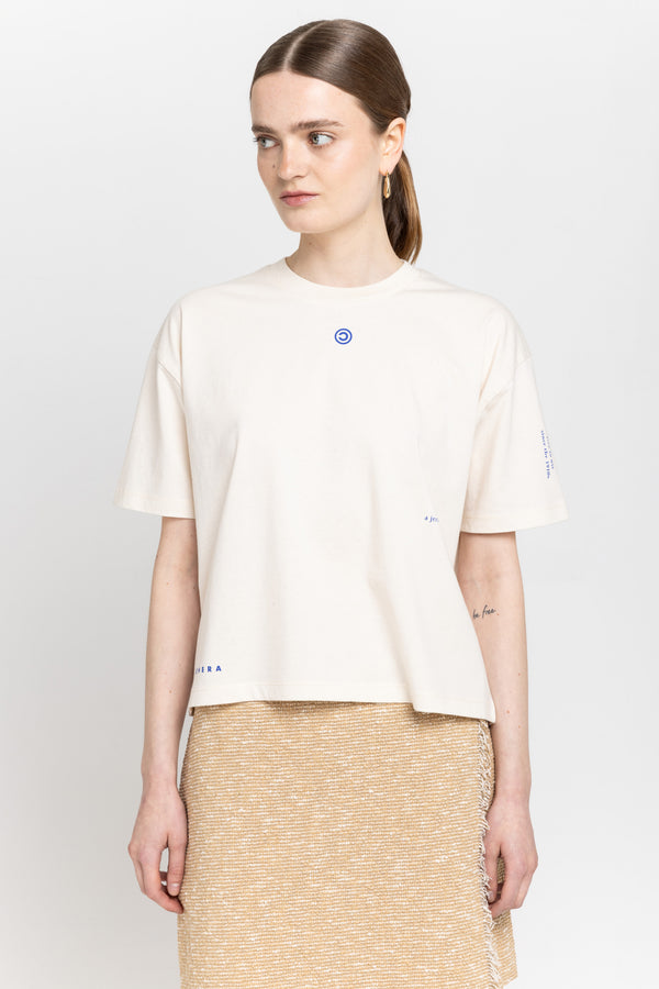 nehera 'COPYLEFT' Natural cotton boxy fit t-shirt