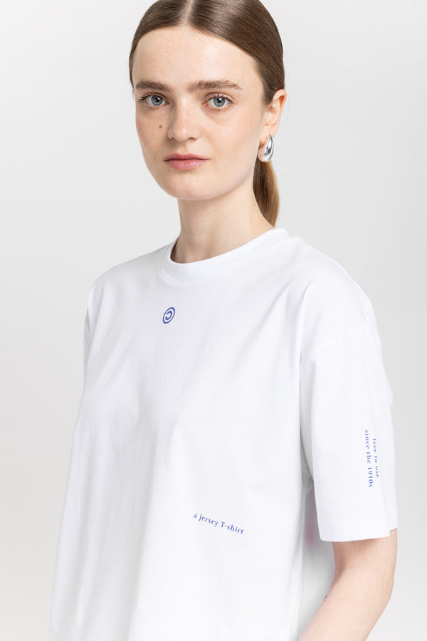 nehera 'COPYLEFT' White cotton boxy fit t-shirt