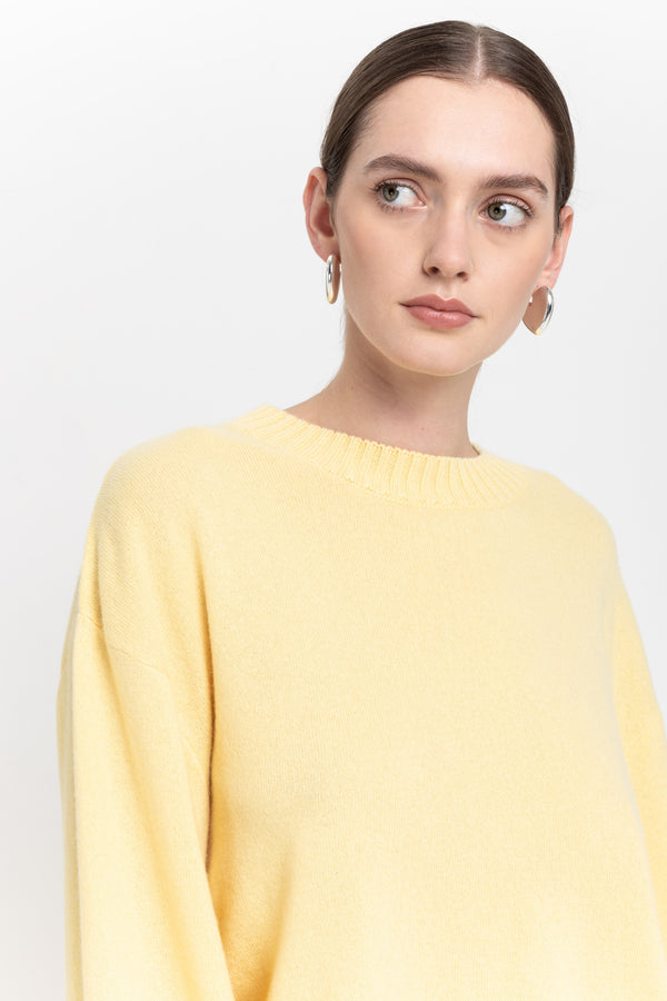 Nehera Daffodil Yellow Cashmere Cropped Pullover