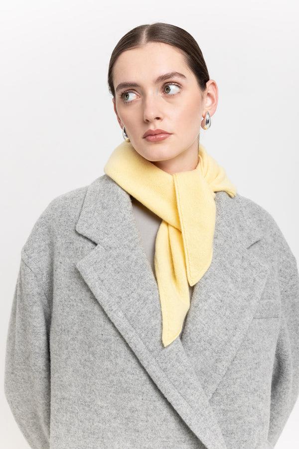 nehera Daffodil yellow cashmere triangle scarf