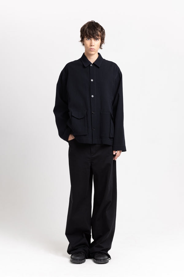 nehera Dark blue & black corded cotton blend jacket