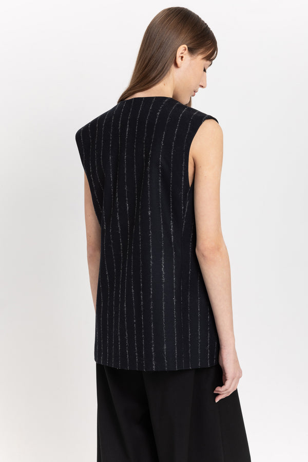 Nehera Dark Blue Light Wool Tailored Vest