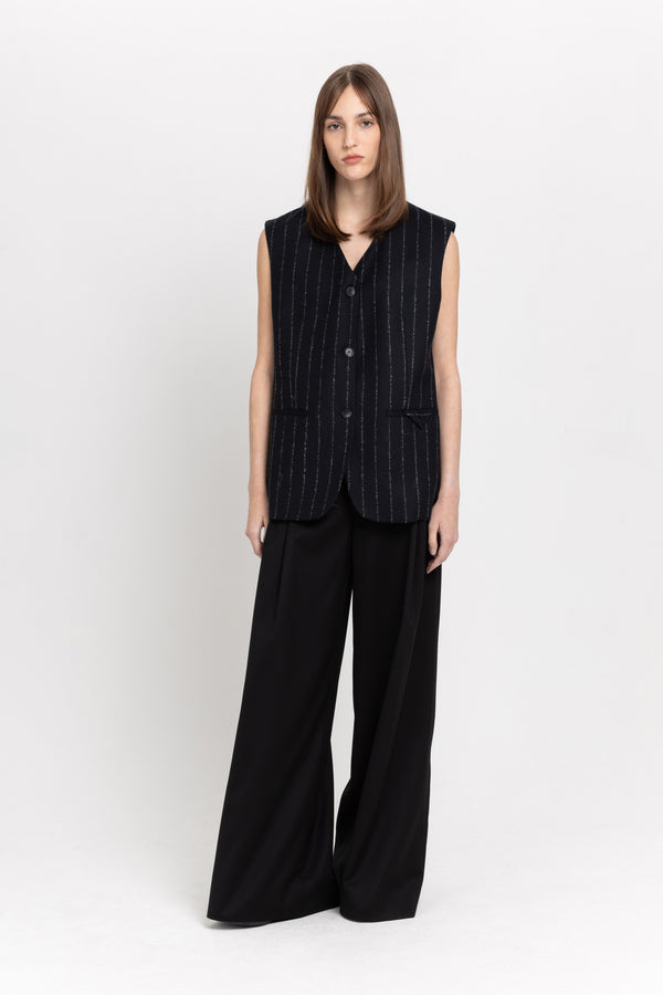 nehera Dark blue light wool tailored vest