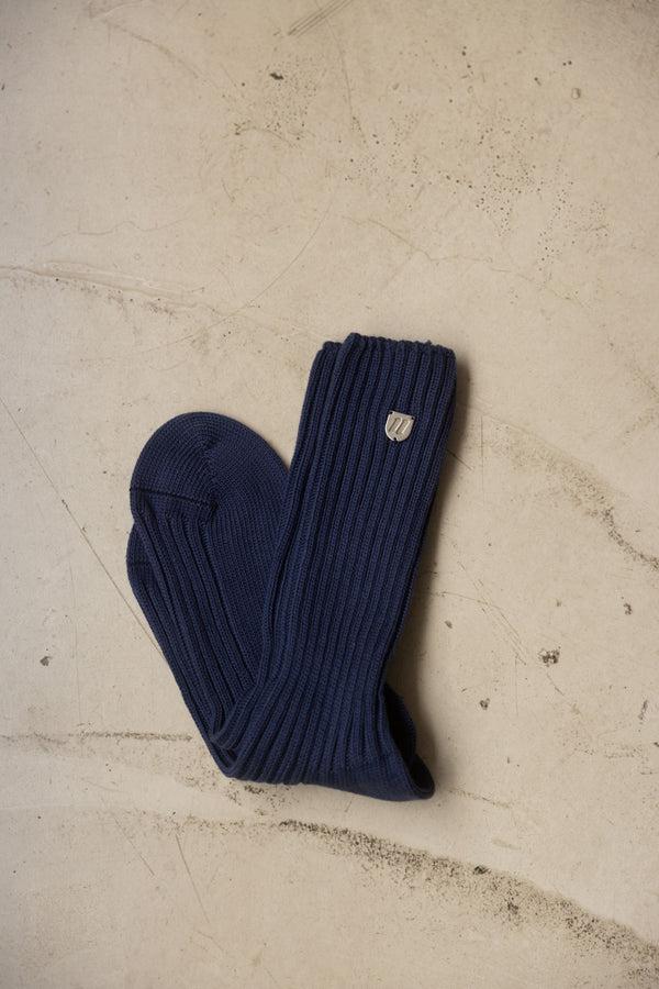 Nehera Dark Blue Pure Cotton Ribbed Socks