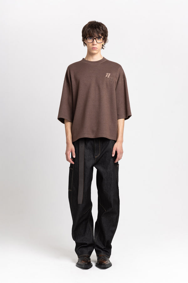 nehera Dark brown long leather belt