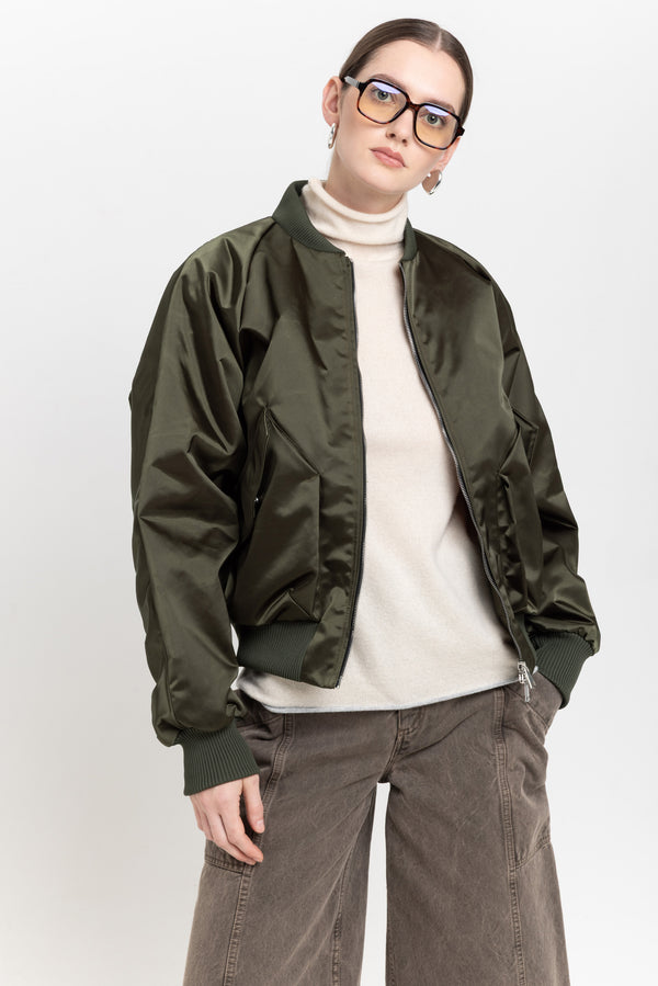 Nehera Dark Green Econyl Satin Bomber