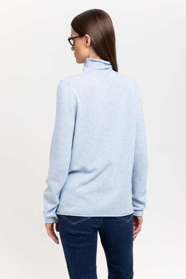 Nehera Denim Blue Cashmere Lightweight Turtleneck