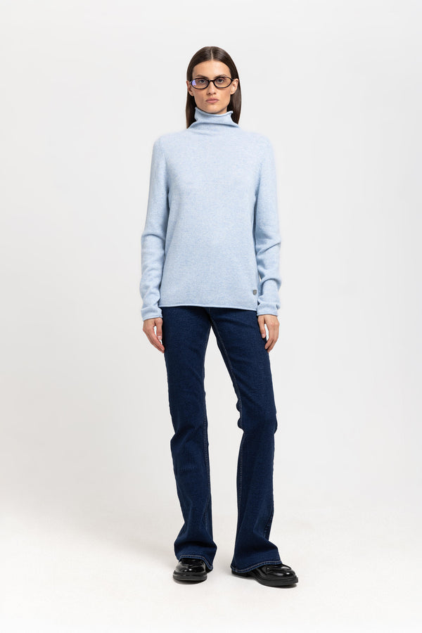 nehera Denim blue cashmere lightweight turtleneck