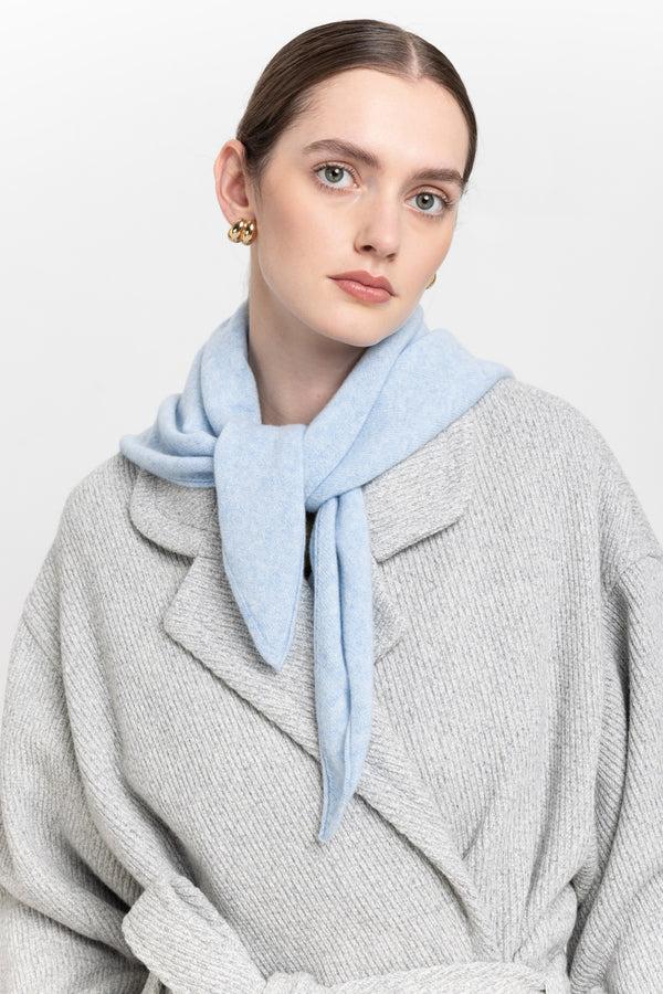 Nehera Denim Blue Yellow Cashmere Triangle Scarf