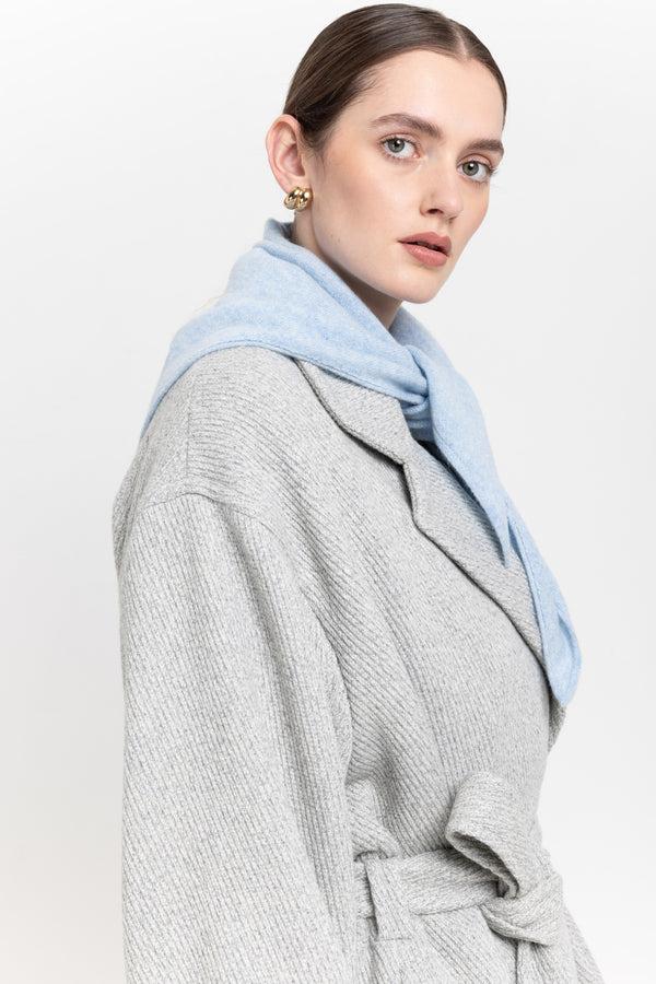 nehera Denim blue yellow cashmere triangle scarf