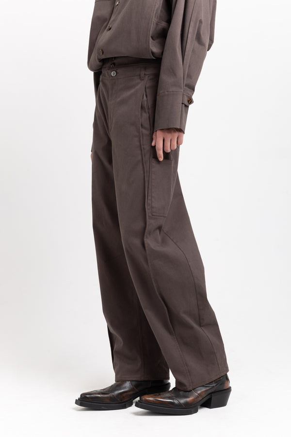 Nehera Earth Brown Soft Touch Cotton Bow-leg Jeans