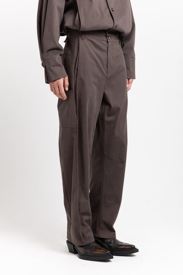 Nehera Earth Brown Soft Touch Cotton Bow-leg Jeans