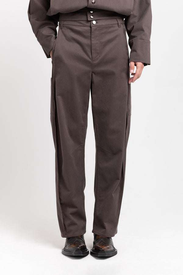 Nehera Earth Brown Soft Touch Cotton Bow-leg Jeans